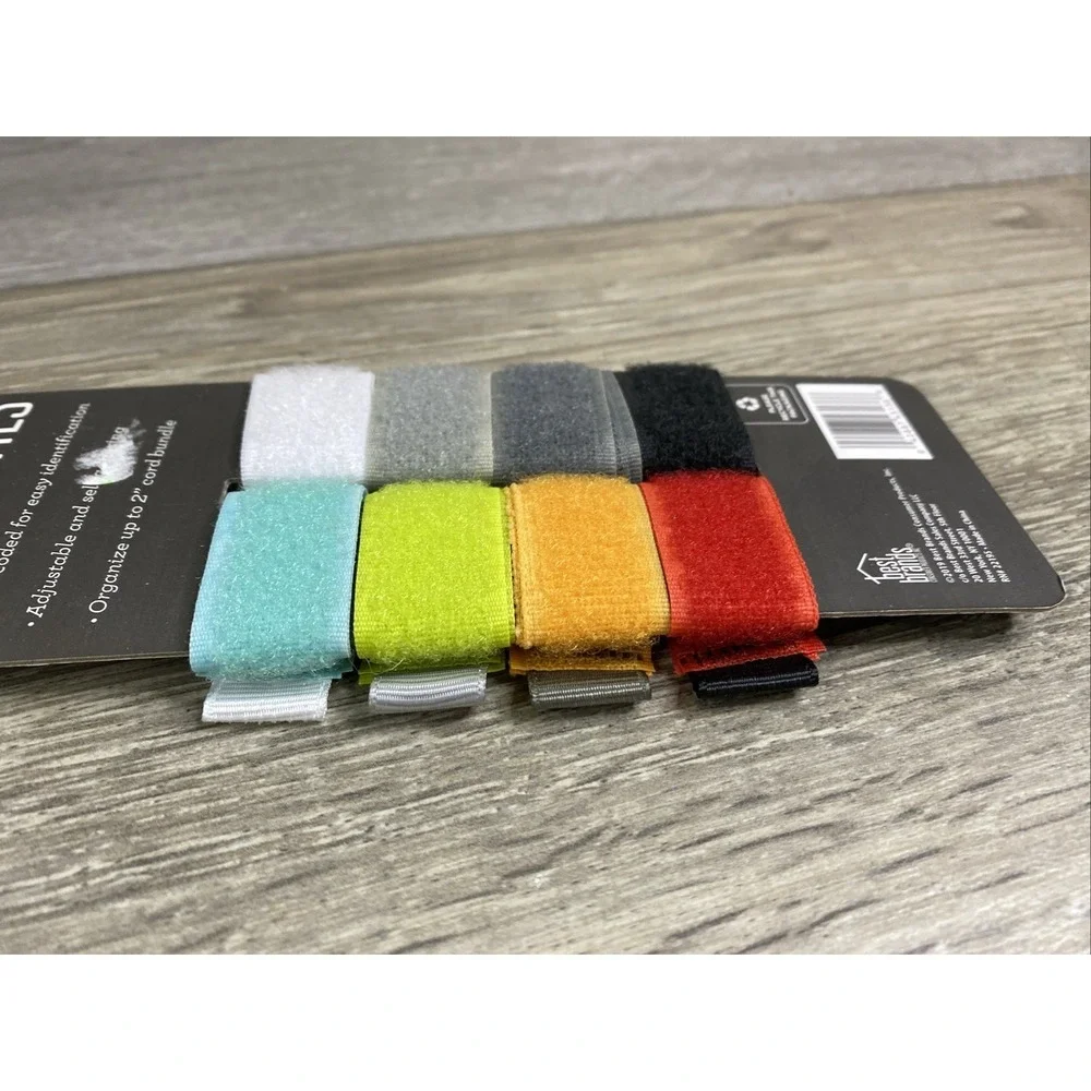 Color Coded Cable Ties 8 Pack Adjustable Self Adhering Organize up to 2